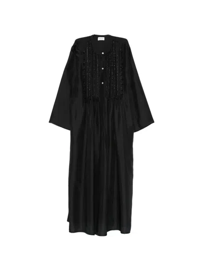 P.a.r.o.s.h Sadio Bead-embellished Midi Dress In Black