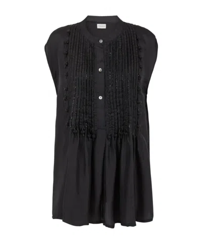 P.a.r.o.s.h Sadio Beaded Blouse In Black