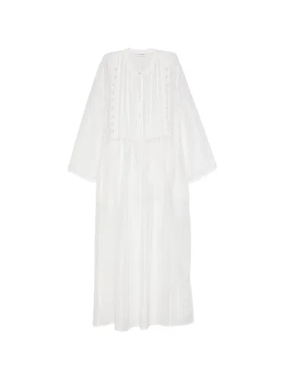 P.a.r.o.s.h Sadio Beaded Midi Dress In White