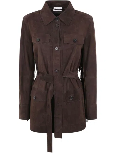 P.A.R.O.S.H PAROSH SAHARIANA FRINGED BELTED WAIST JACKET