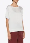 P.a.r.o.s.h Salty Satin Crewneck T-shirt In White