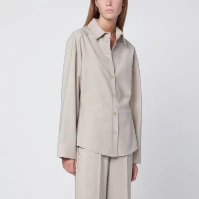 P.a.r.o.s.h Stucco-coloured Wool Shirt In Animal Print