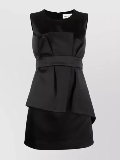 P.A.R.O.S.H SATIN BELTED SLEEVELESS MINIDRESS