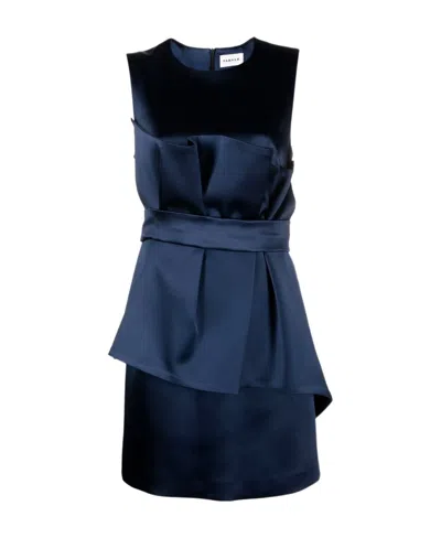P.A.R.O.S.H SATIN BELTED SLEVELESS MINIDRESS