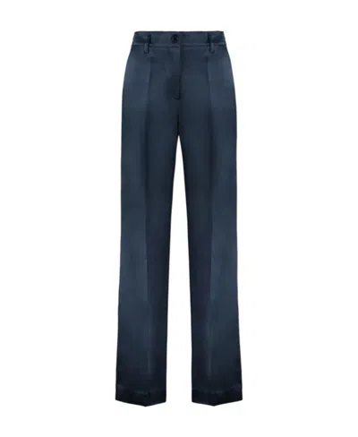 P.a.r.o.s.h Satin Casual Pants In Blue