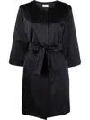 P.A.R.O.S.H SATIN-FINISH BELTED COAT DRESS