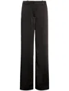 P.a.r.o.s.h Satin-finish Straight-leg Trousers In Black