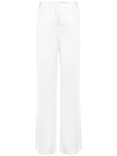 P.a.r.o.s.h Satin-finish Straight-leg Trousers In White