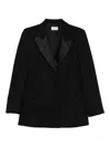 P.a.r.o.s.h Satin-lapel Double-breasted Jacket In Black