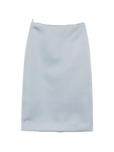 P.a.r.o.s.h Satin Midi Skirt In Blue