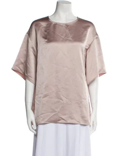 Pre-owned P.a.r.o.s.h Satin Scoop Neck Blouse In Neutral