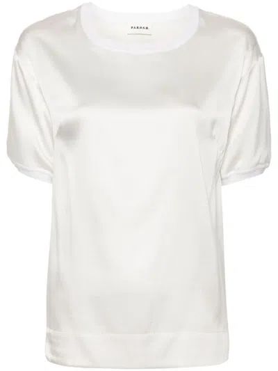 P.a.r.o.s.h Satin T-shirt In Blanco