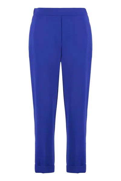 P.a.r.o.s.h Elasticated-waist Tapered Trousers In Blue