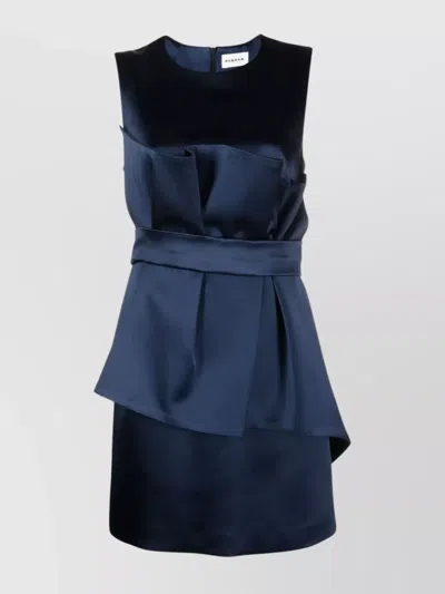 P.A.R.O.S.H SATIN WAIST BELTED SLEEVELESS MINI DRESS