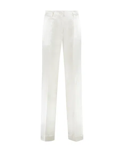 P.A.R.O.S.H P.A.R.O.S.H. PRESSED CREASE SATIN WIDE LEG TROUSERS