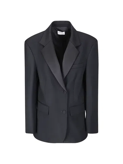 P.a.r.o.s.h Satin-lapel Blazer In Black