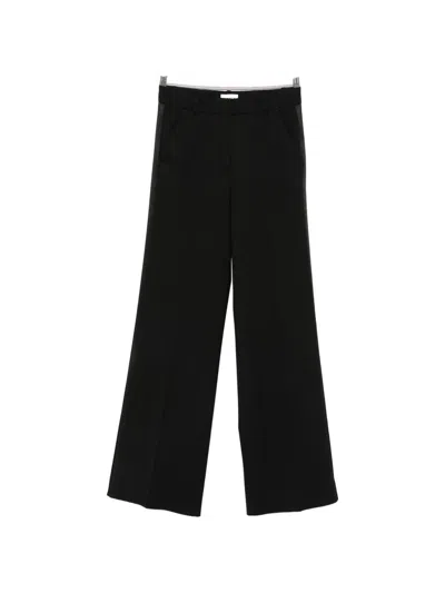 P.a.r.o.s.h Satin-trim Pressed-crease Trousers In Black