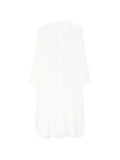 P.a.r.o.s.h Saxon Buttoned Midi Dress In Neutral