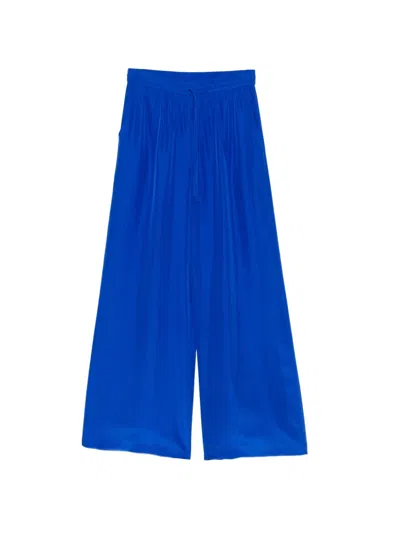 P.a.r.o.s.h Saxon Drawstring Palazzo Pants In Blue