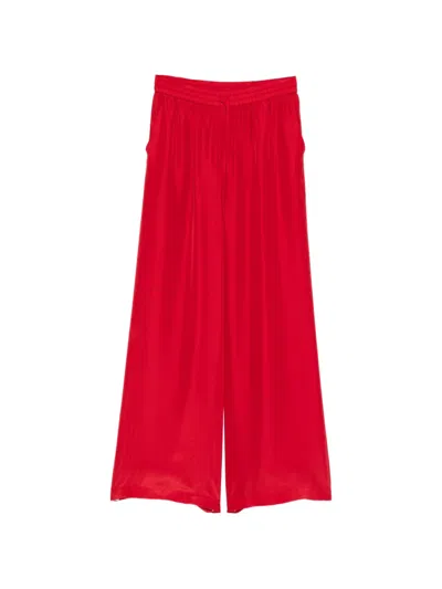 P.a.r.o.s.h Saxon Drawstring Palazzo Pants In Red
