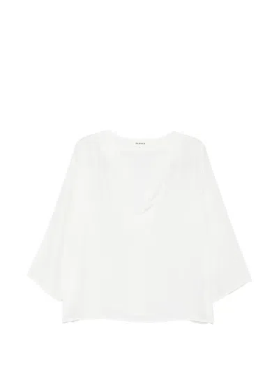 P.a.r.o.s.h Saxon V-neck Blouse In White