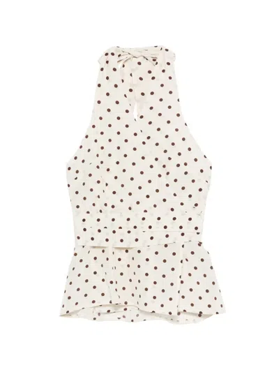P.a.r.o.s.h Sbillo Polka Dot Top In Neutral