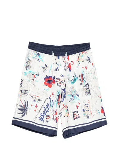 P.a.r.o.s.h Scard Floral-print Shorts In Animal Print