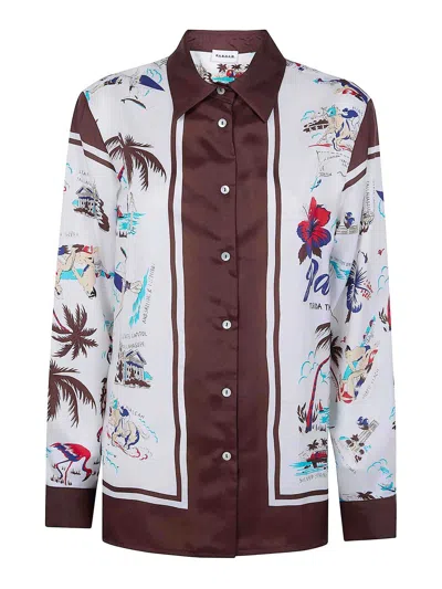 P.a.r.o.s.h Scard Foulard Print Shirt In Brown