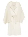 P.a.r.o.s.h Scarf-detail Belted Coat In Neutral