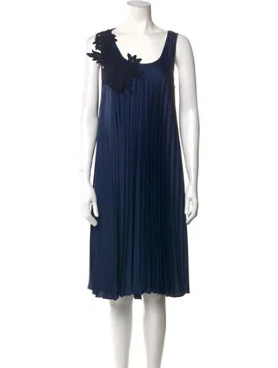 Pre-owned P.a.r.o.s.h Scoop Neck Knee-length Dress In Blue