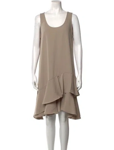 Pre-owned P.a.r.o.s.h Scoop Neck Knee-length Dress In Neutral
