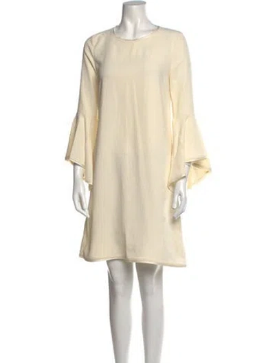 Pre-owned P.a.r.o.s.h Scoop Neck Mini Dress In Neutral