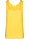 P.a.r.o.s.h Scoop-neck Silk Tank Top In Gelb