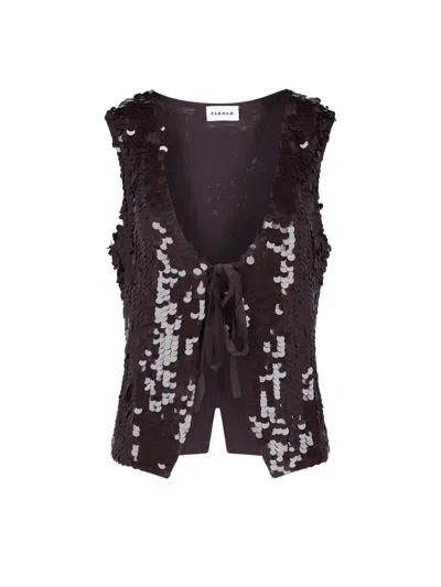 P.a.r.o.s.h Parosh Sculpted Stretch Polyamide Top In Black
