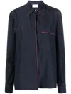 P.a.r.o.s.h . Seam-detail Button-up Shirt In Navy Blue