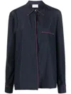 P.a.r.o.s.h . Seam-detail Button-up Shirt In Navy Blue