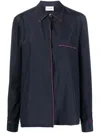 P.a.r.o.s.h . Seam-detail Button-up Shirt In Navy Blue