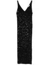 P.a.r.o.s.h Semi-sheer Maxi Dress In Black
