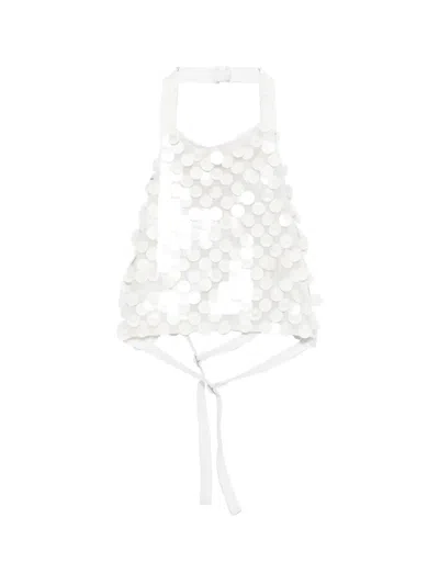 P.a.r.o.s.h Sequin-appliqué Top In White
