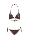 P.a.r.o.s.h Triangle Bikini Micro Sequins Sliding Cups In Brown