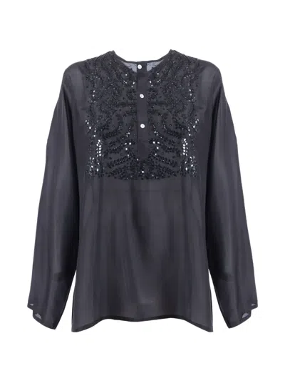P.a.r.o.s.h Sequin Blouse In Black