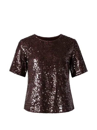 P.a.r.o.s.h Sequin Blouse In Brown