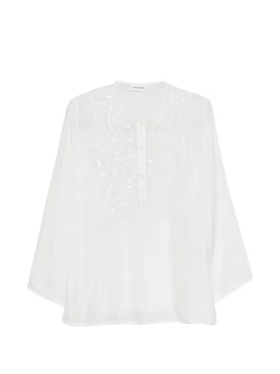 P.a.r.o.s.h Sequin Blouse In White