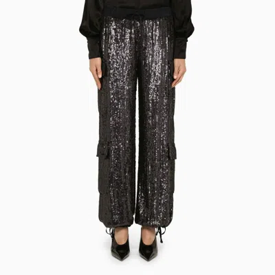 P.a.r.o.s.h . Sequin Cargo Trousers In Blue