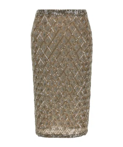 P.a.r.o.s.h Sequined Midi Skirt