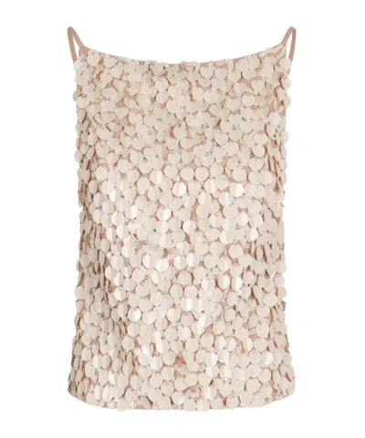 P.a.r.o.s.h Sequin Detailed Top In Neutral