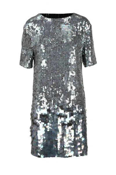 P.a.r.o.s.h Sequin Dress - Silver In Multi