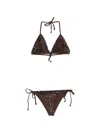 P.a.r.o.s.h Triangle Bikini Micro Sequins Sliding Cups In Brown
