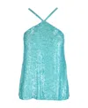 P.a.r.o.s.h P. A.r. O.s. H. Woman Top Turquoise Size M Viscose In Blue