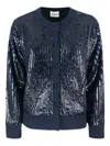 P.a.r.o.s.h Sequin-embellished Cardigan In Blue